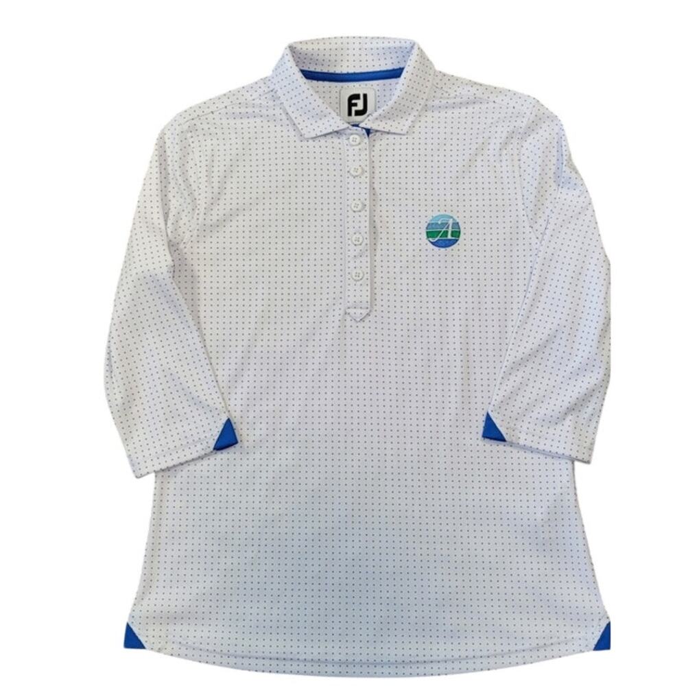 FootJoy Golf Club 3/4 Sleeve Polo Shirt Polka Dot Women’s XS Preppy Performance